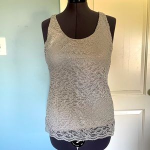 LOFT metallic lace shell